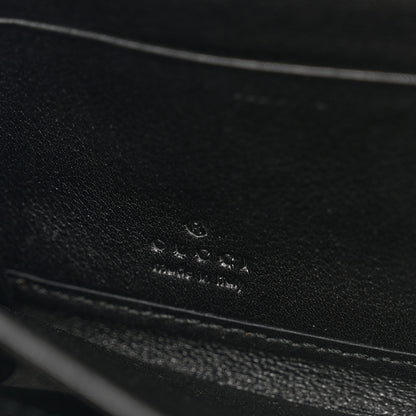 Gucci Guccissima Margaux Calfskin Metal Bar Zip Around Wallet Black 6 of 9
