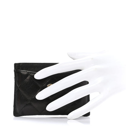 Chanel Letter Calfskin Embossed Quilted CC Card Holder Black 2 of 7
