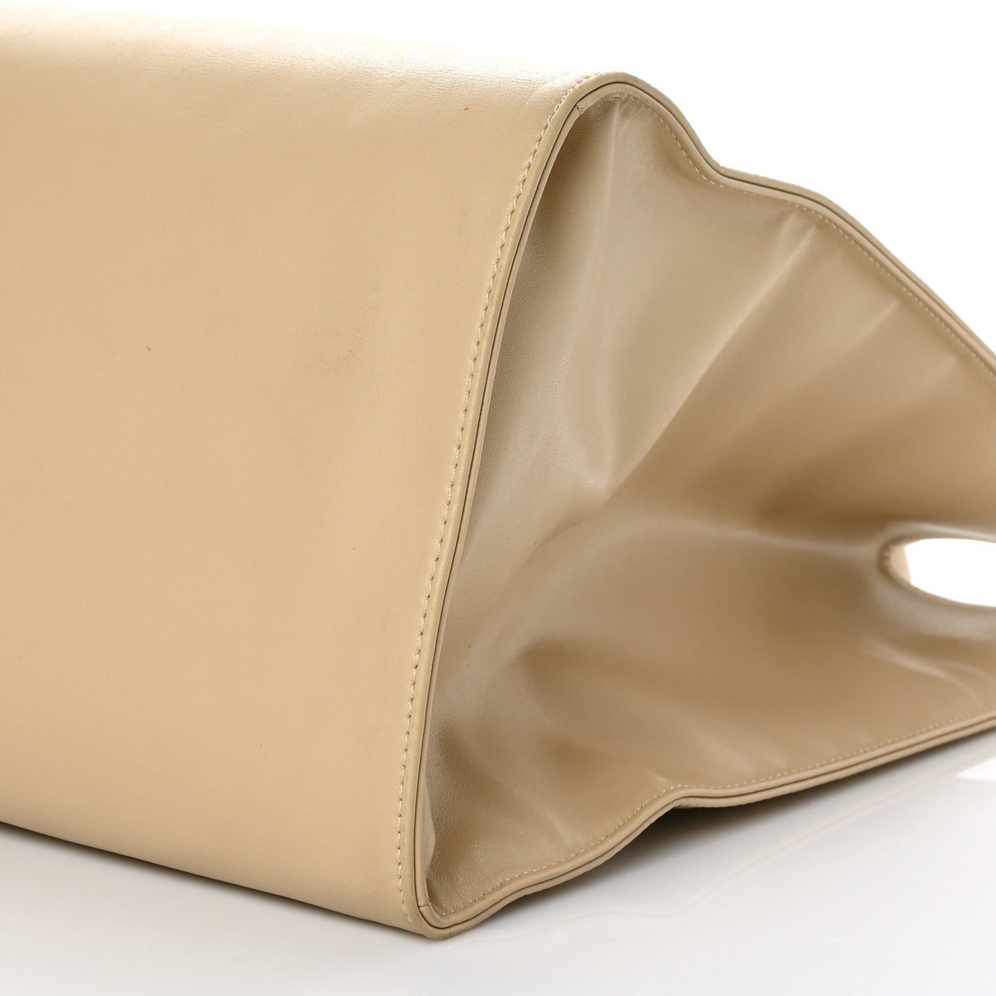 Vegan Leather Large Shopping Bag Cream