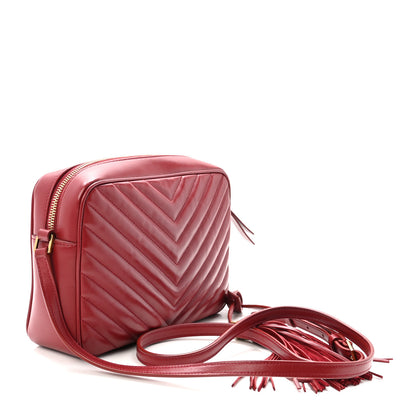 Saint Laurent Calfskin Matelasse Monogram Lou Camera Bag Opyum Red 3 of 10