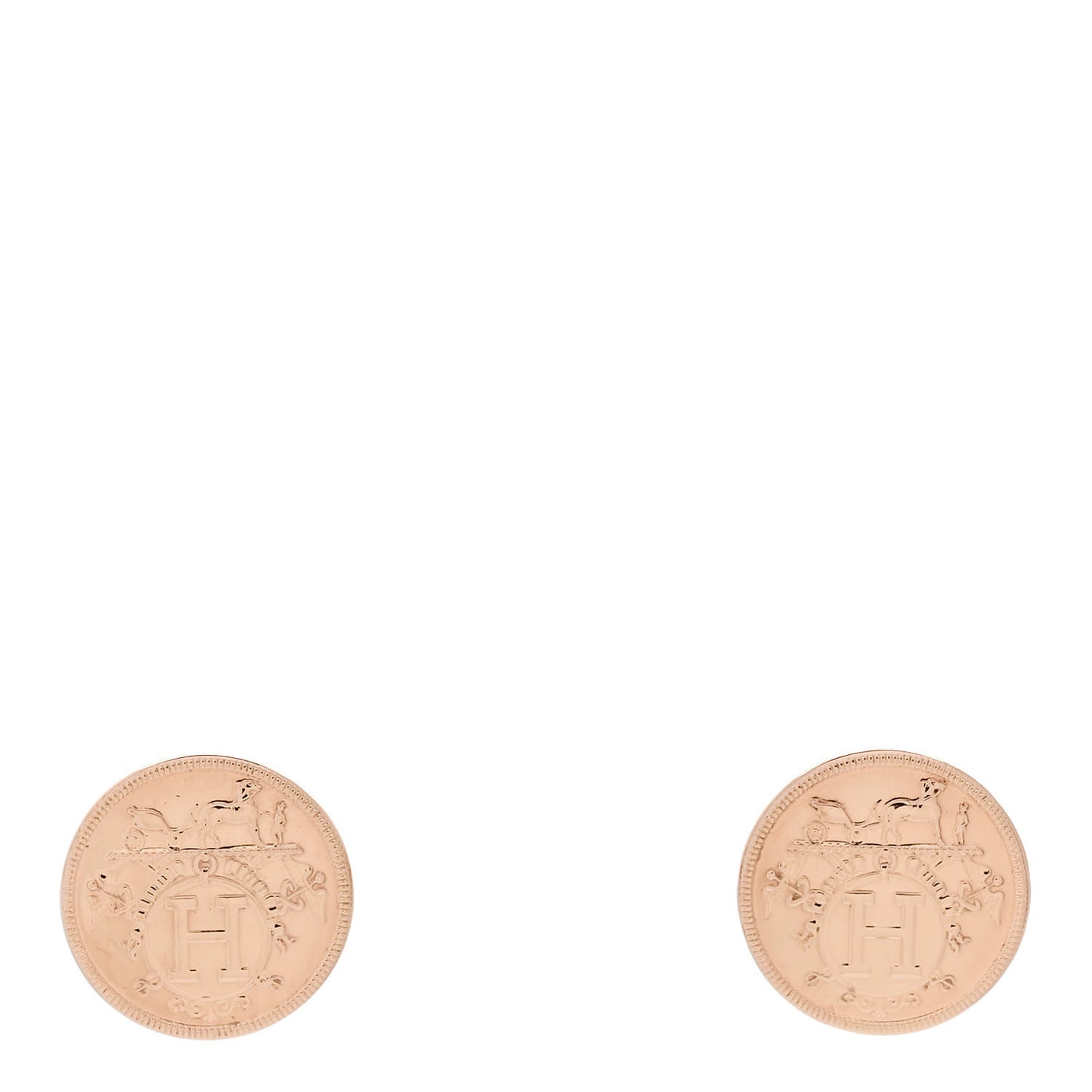 18K Rose Gold TPM Ex-Libris Stud Earrings