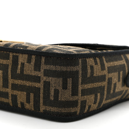 Fendi Fabric Jacquard FF 1974 Medium Baguette Tobacco Moro Black 10 of 11