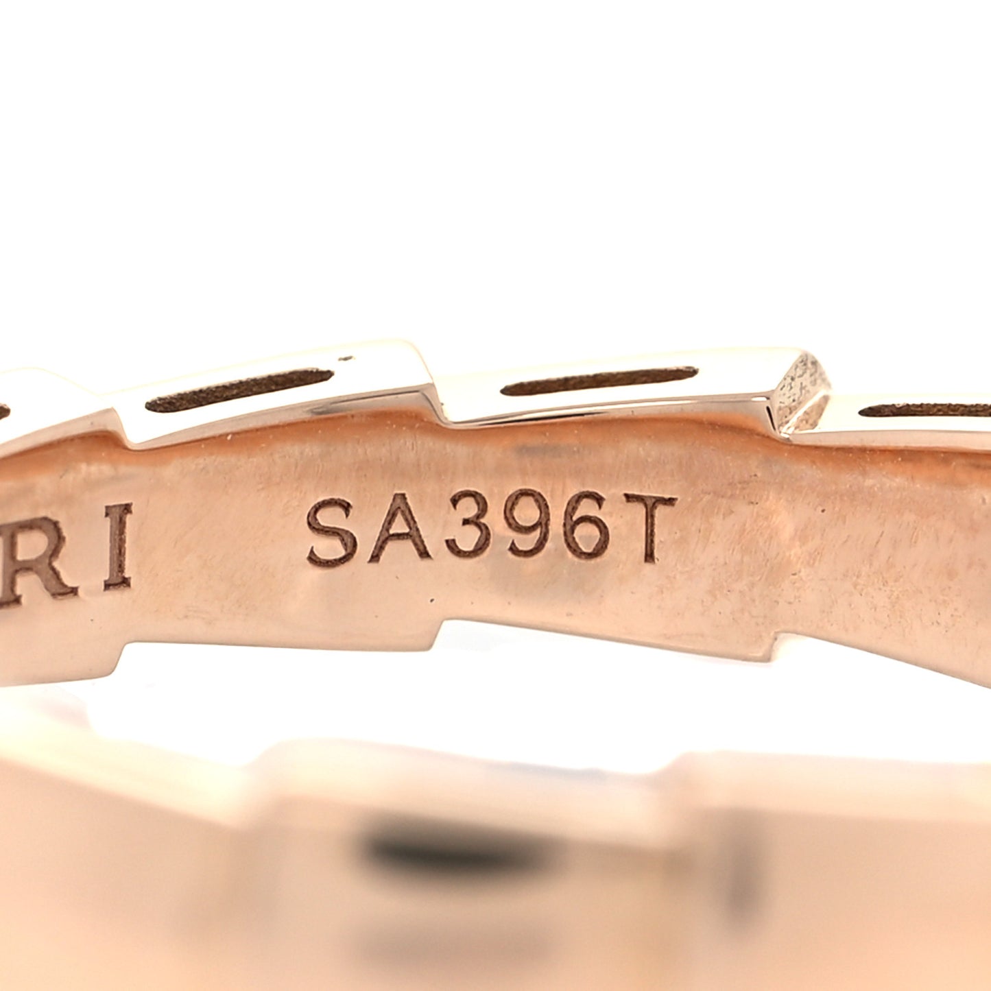 18K Rose Gold Serpenti Viper Band Ring 54 6.75