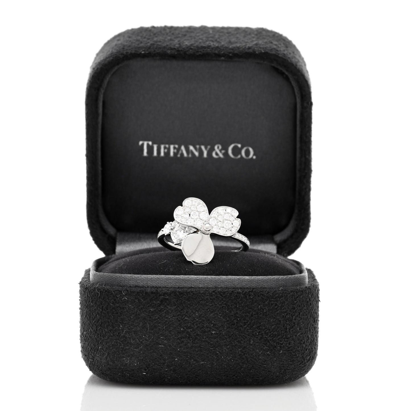 Platinum Diamond Paper Flowers Mixed Cluster Ring 52 6