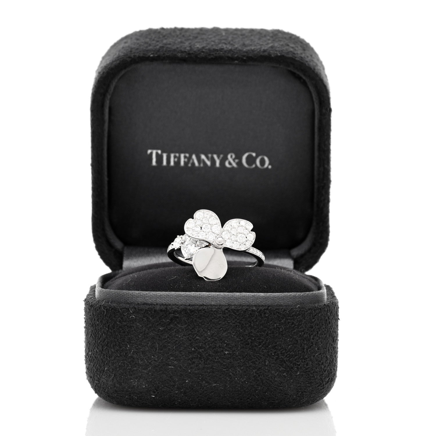 Tiffany Platinum Diamond Paper Flowers Mixed Cluster Ring 52 6 5 of 5