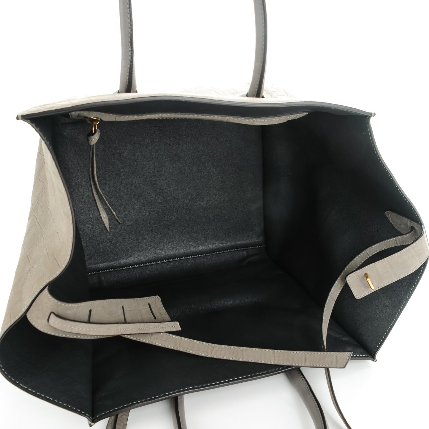 Crocodile Embossed Nubuck Medium Phantom Luggage Grey