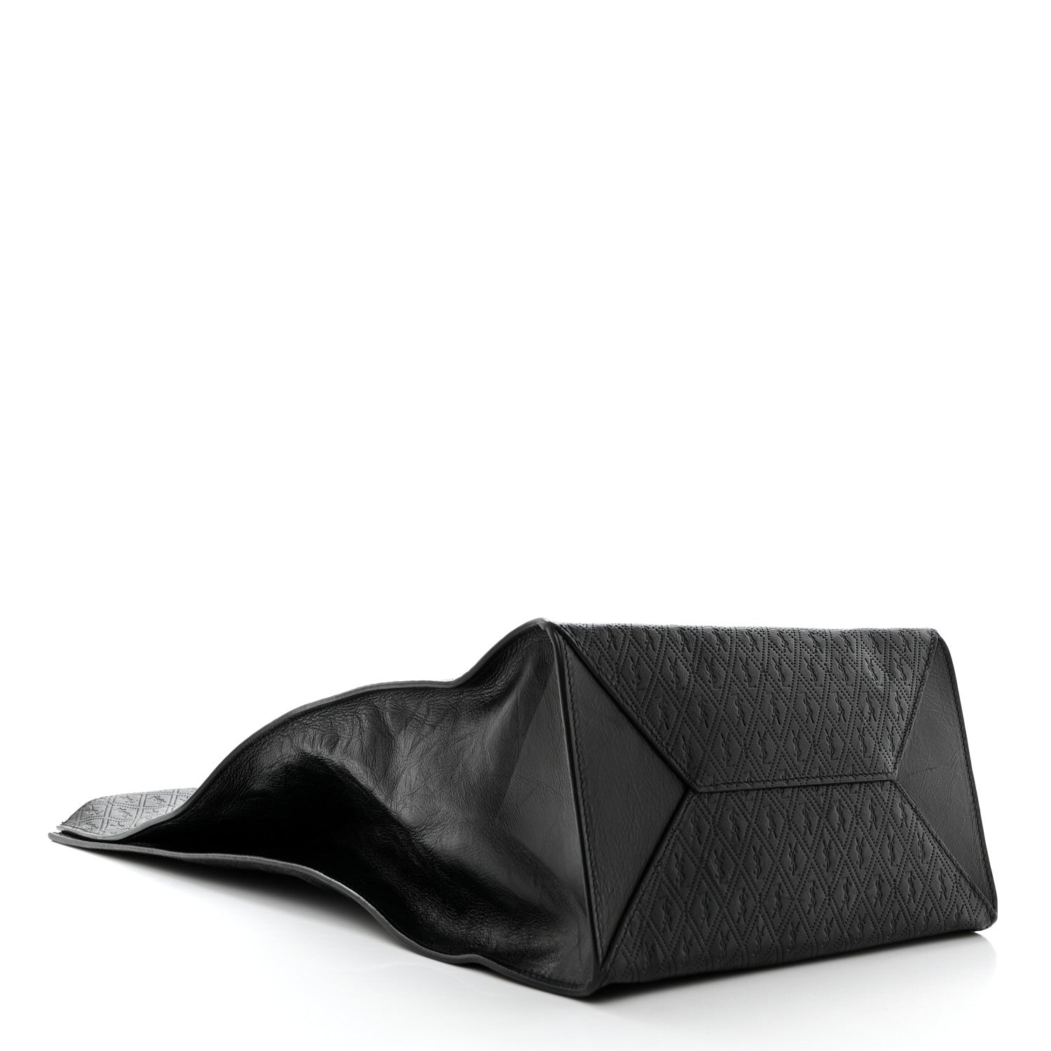 Saint Laurent Calfskin Monogram Deli Paper Bag Vintage Black 4 of 7