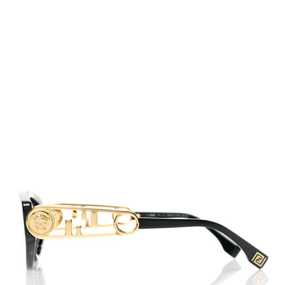 Fendi X VERSACE Fendace Oval Sunglasses FE 40054I Black 3 of 8