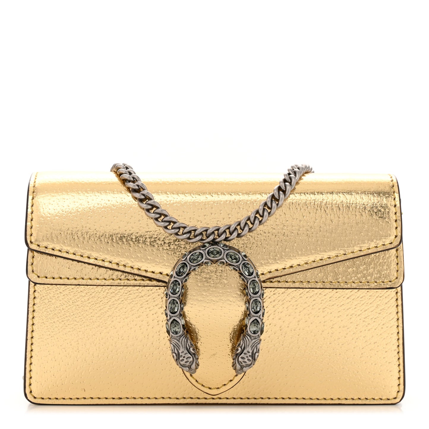 Metallic Calfskin Super Mini Dionysus Shoulder Bag Gold