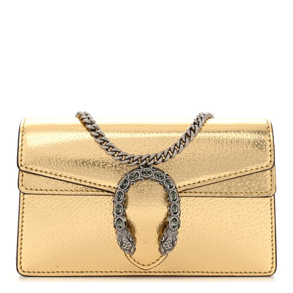 Gucci Metallic Calfskin Super Mini Dionysus Shoulder Bag Gold 2 of 11