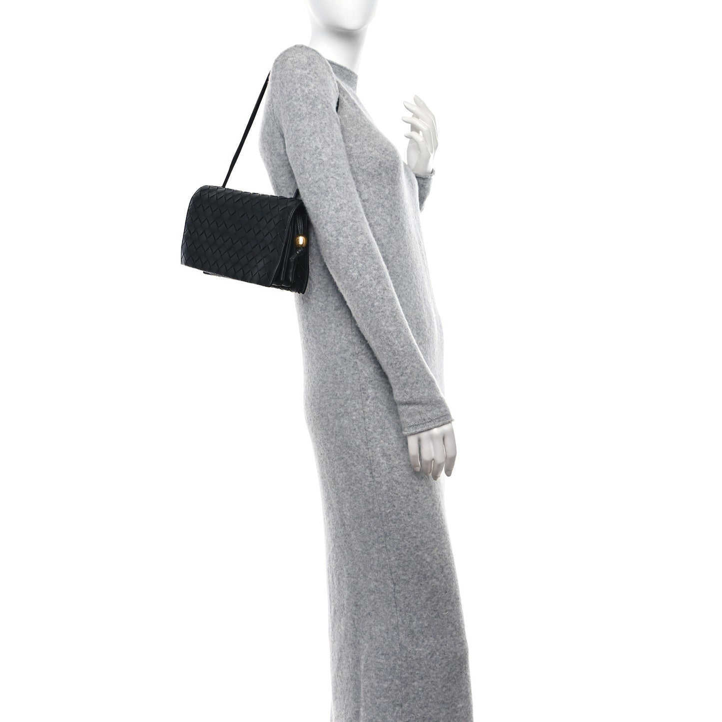 Nappa Intrecciato Trio Pouch On Strap Black