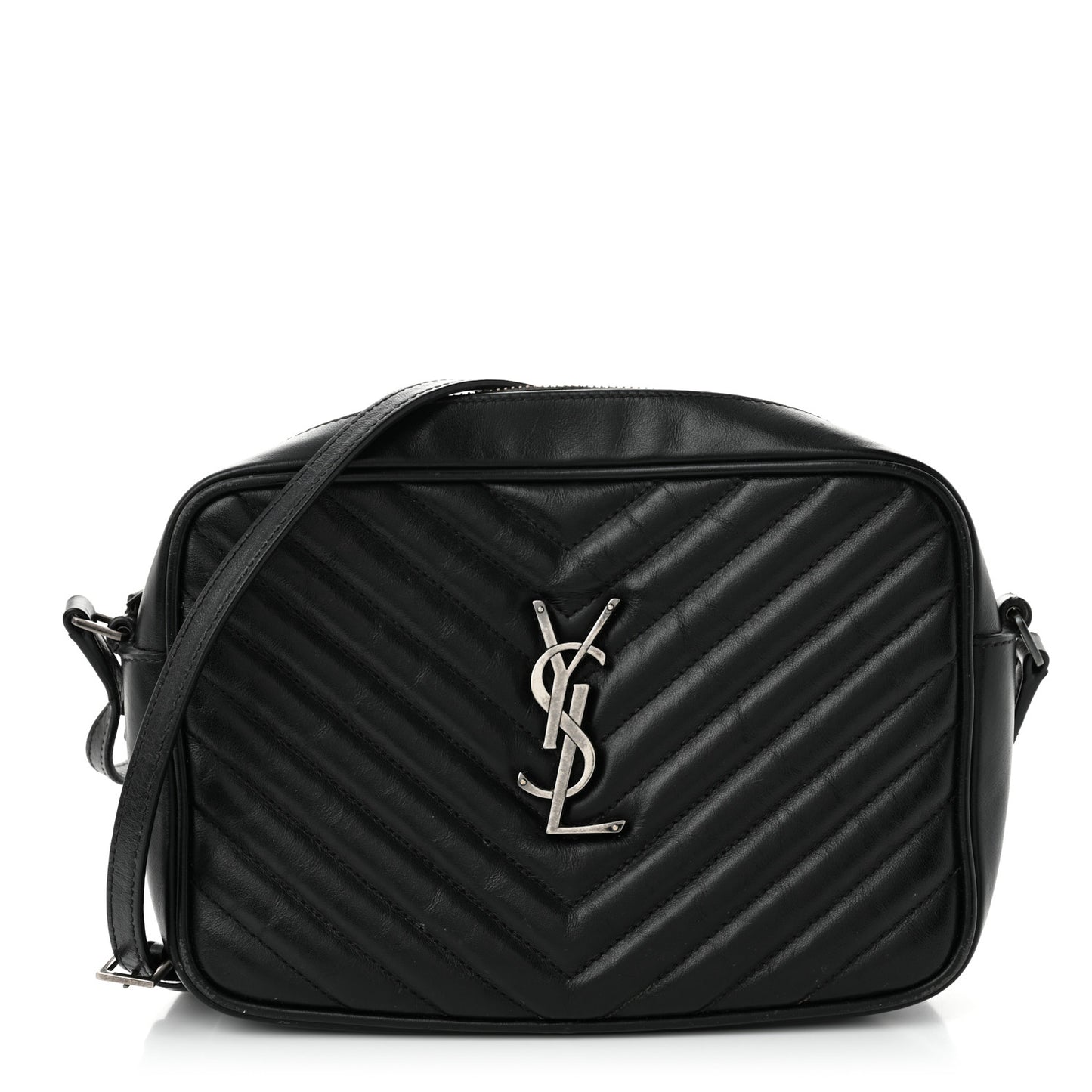 Calfskin Matelasse Monogram Lou Camera Bag Black