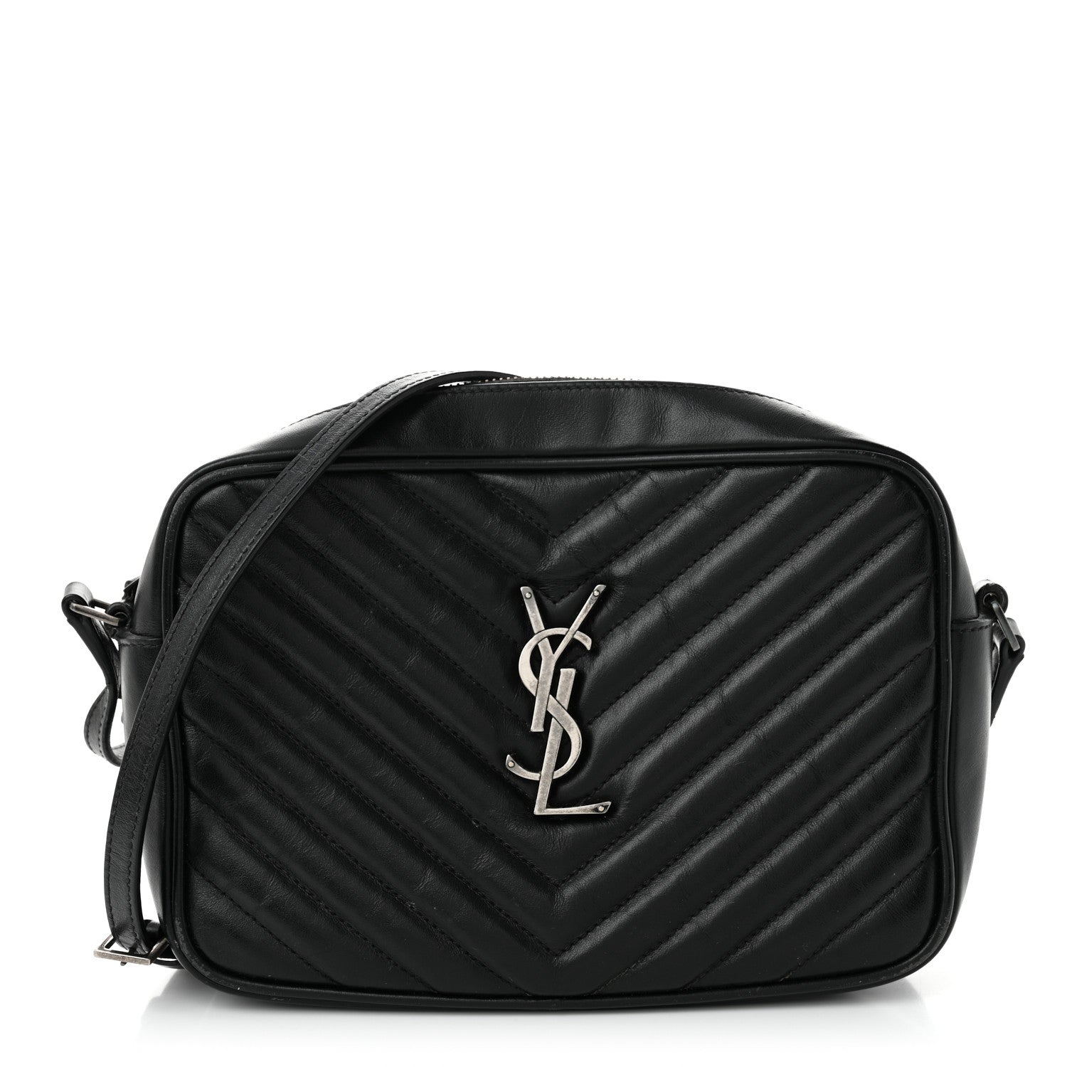 Saint Laurent Calfskin Matelasse Monogram Lou Camera Bag Black 1 of 12