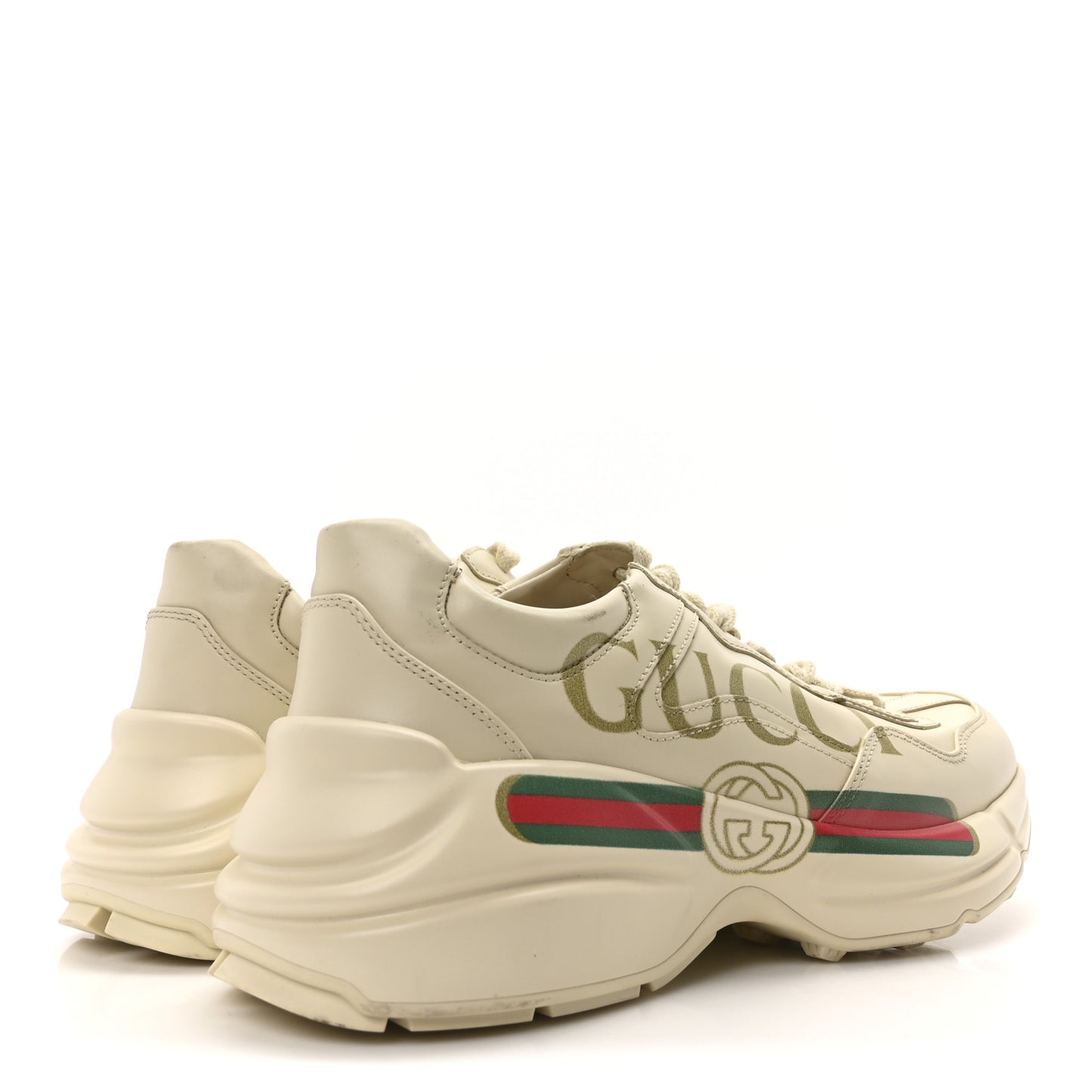 Calfskin Logo Womens Rhyton Sneakers 38 Ivory