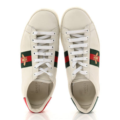 Gucci Calfskin Ayers Bee Embroidered Womens Ace Sneakers 39.5 White Green 8 of 20