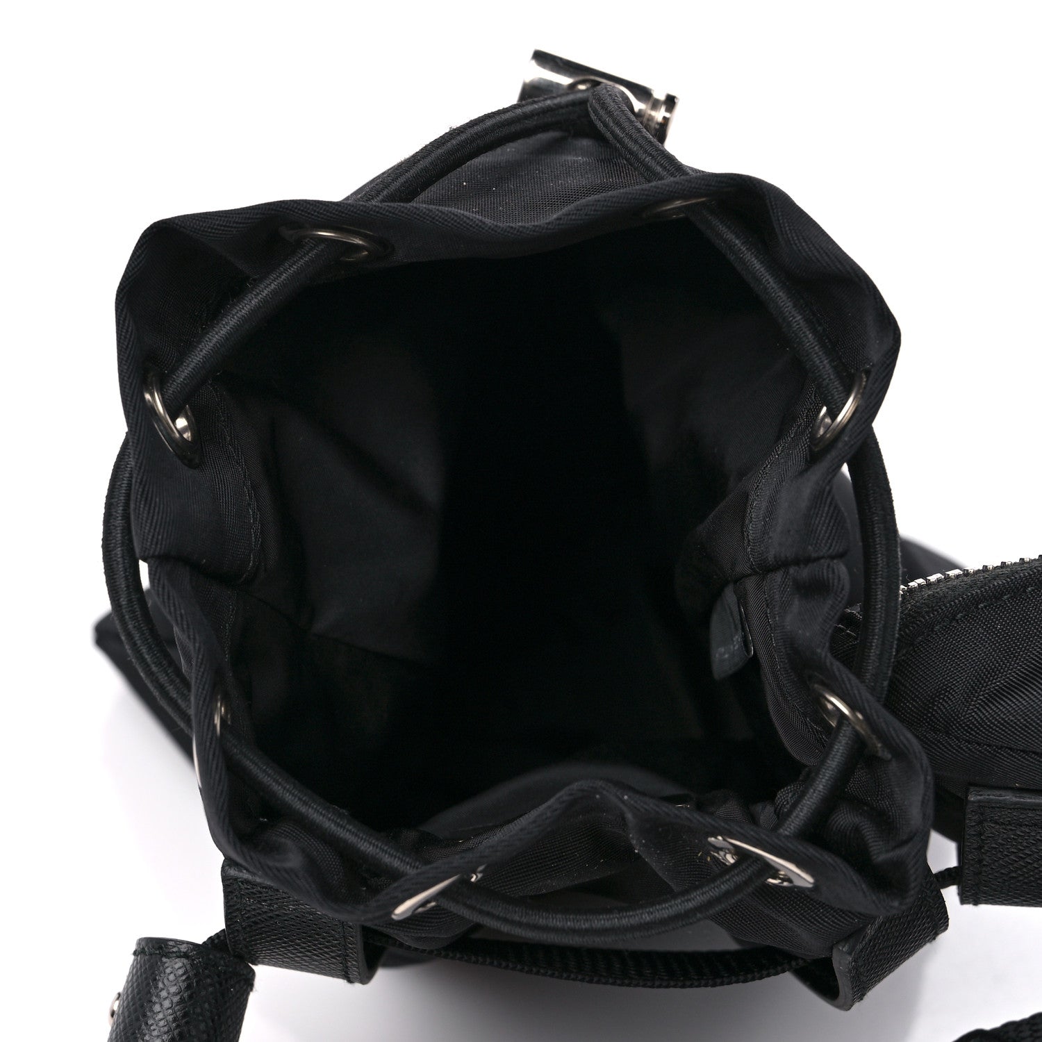 Prada Tessuto Nylon Pocket Drawstring Pouch Belt 100 40 Black 5 of 15