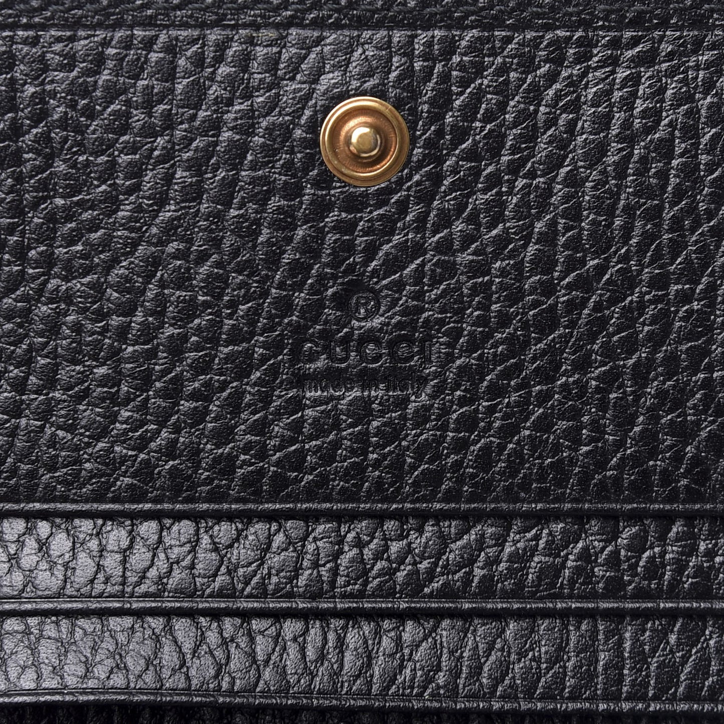 Pebbled Calfskin Butterfly Card Case Black