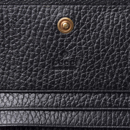 Gucci Pebbled Calfskin Butterfly Card Case Black 6 of 7