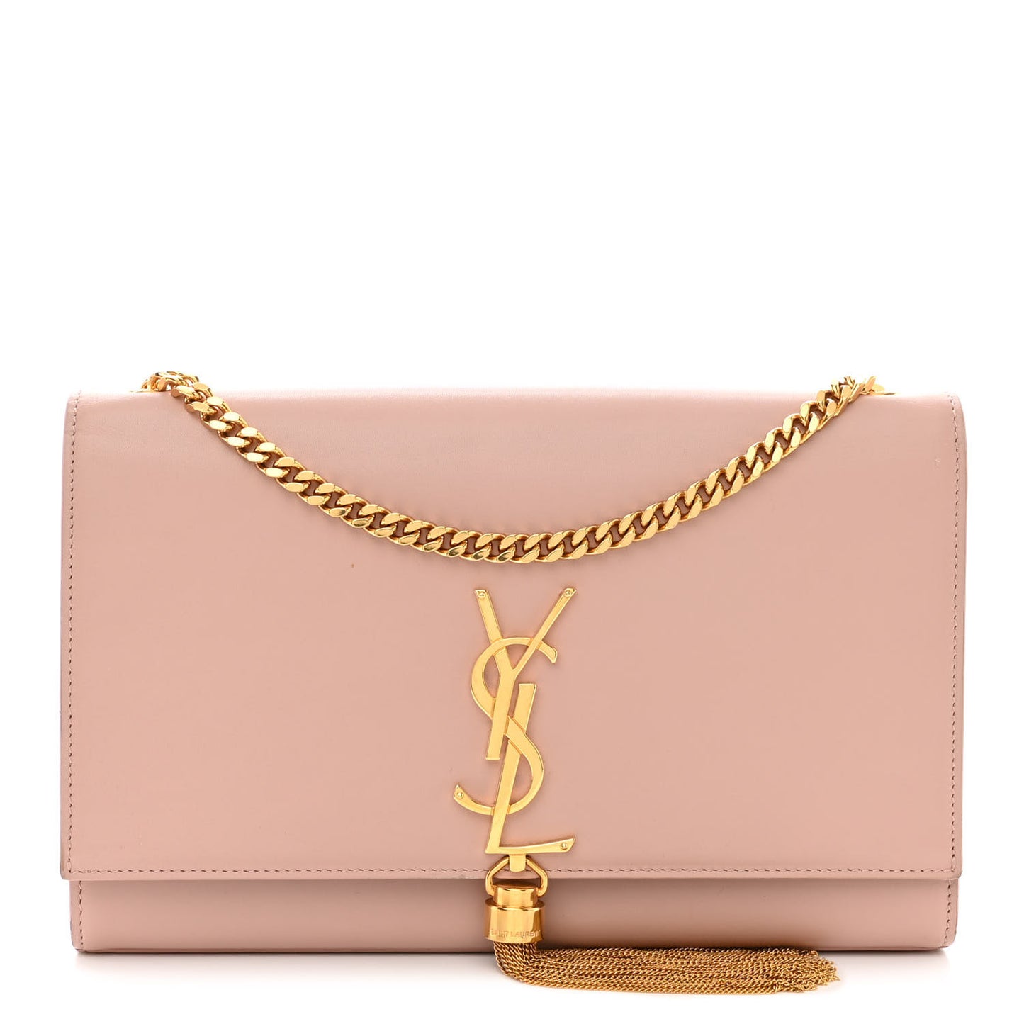 Smooth Calfskin Medium Classic Monogram Kate Tassel Satchel Pink