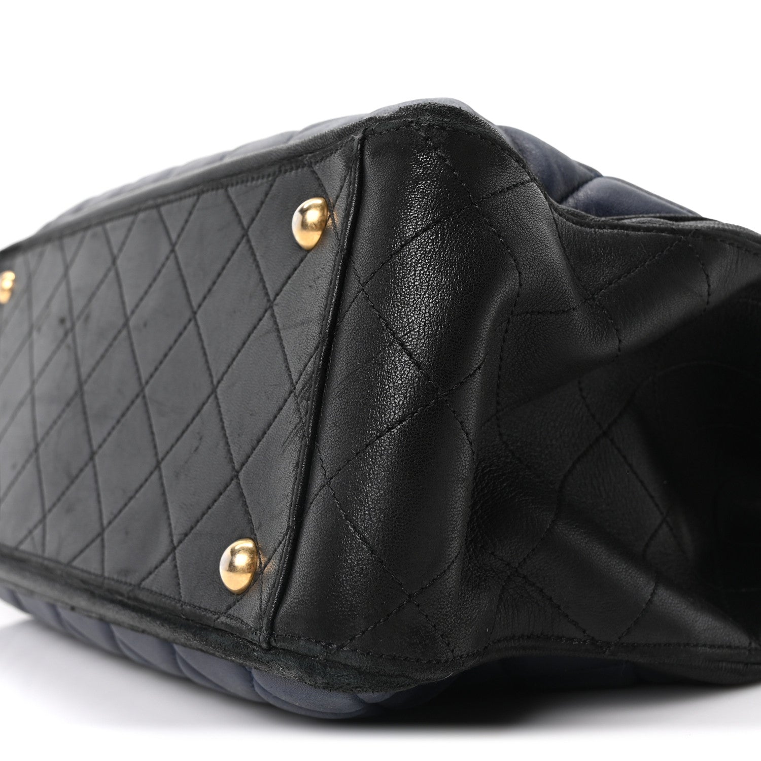 Chanel Lambskin Quilted Elegant CC Shopping Tote Navy Black 10 of 10