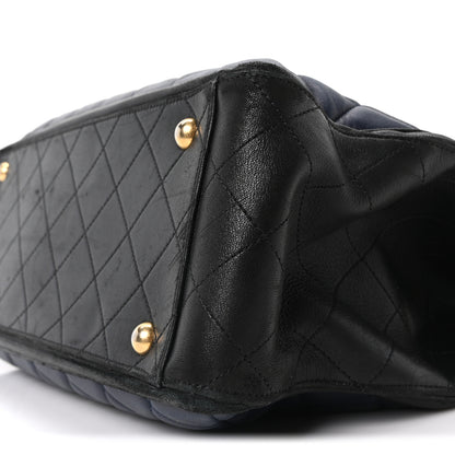 Chanel Lambskin Quilted Elegant CC Shopping Tote Navy Black 10 of 10