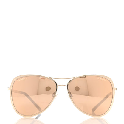 Chanel Metal Mirrored Pilot Summer Sunglasses 4223 Gold 2 of 8