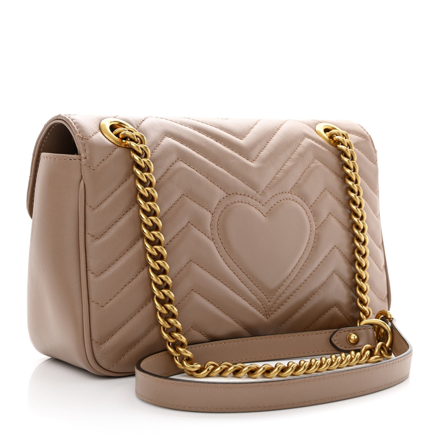 Gucci Calfskin Matelasse Small GG Marmont Shoulder Bag Porcelain Rose 3 of 11