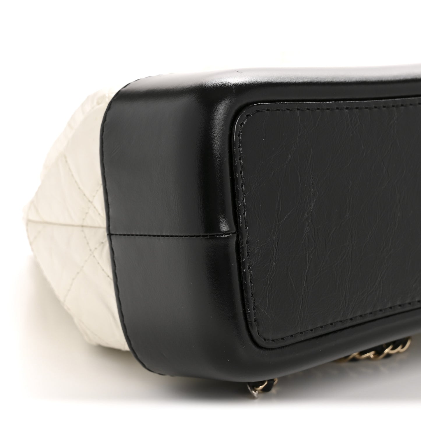 Aged Calfskin Quilted Small Gabrielle Backpack Black White