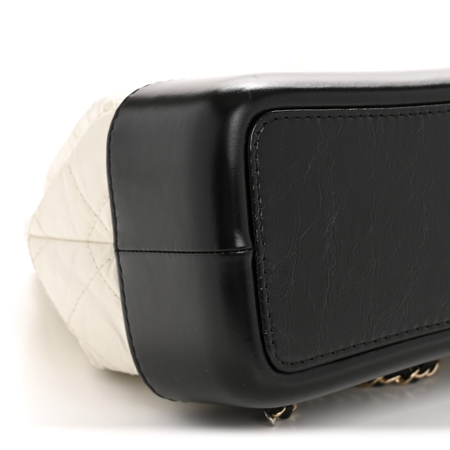Chanel Aged Calfskin Quilted Small Gabrielle Backpack Black White 9 of 12