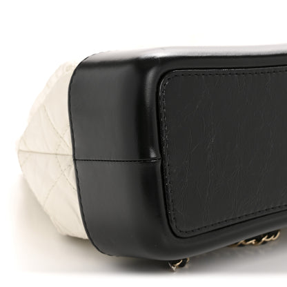 Chanel Aged Calfskin Quilted Small Gabrielle Backpack Black White 9 of 12