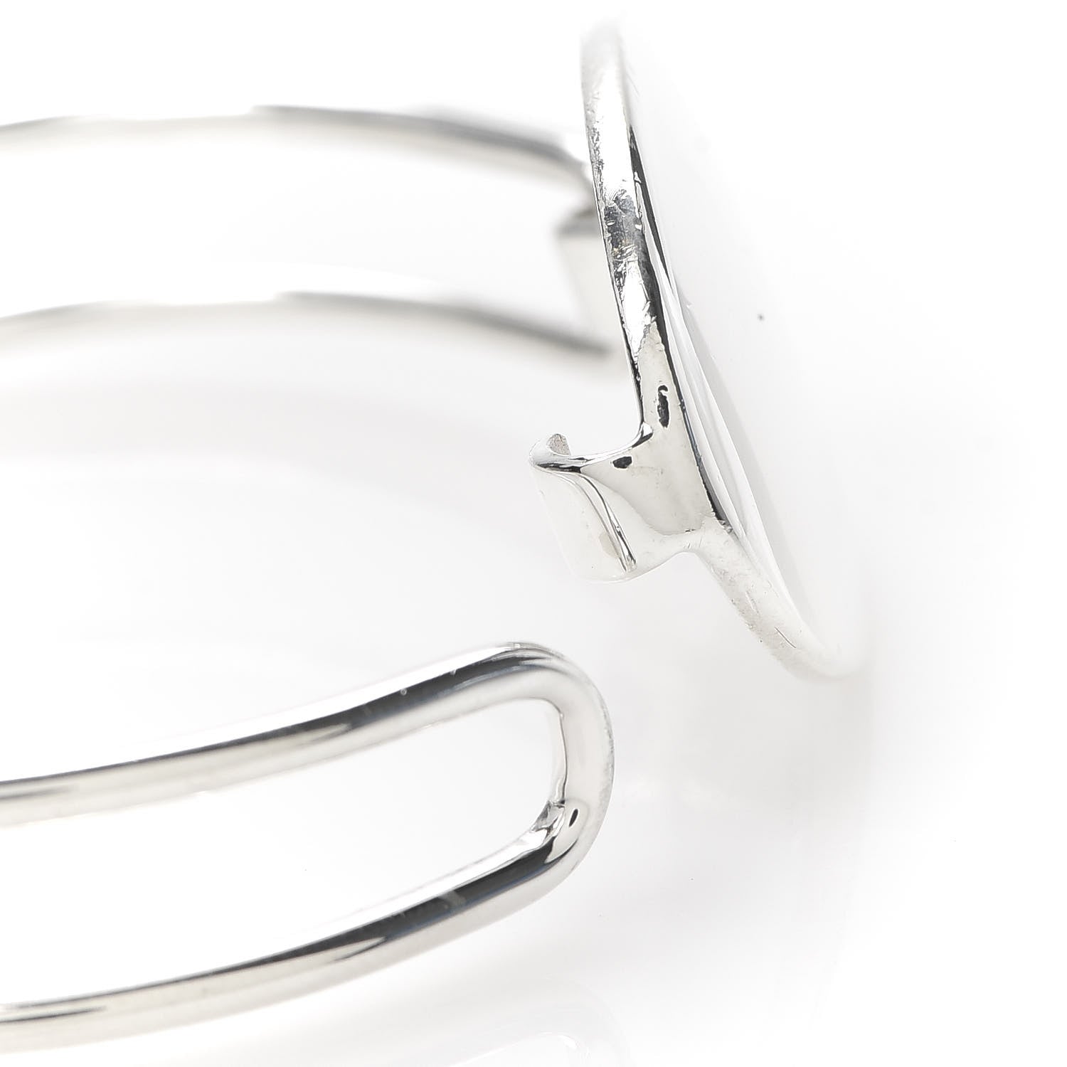 Tiffany Sterling Silver Oval ID Tag Wire Cuff Bangle Bracelet 5 of 5