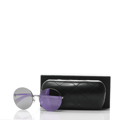 Chanel Mirrored Round Sunglasses 4216 Purple 7 of 7