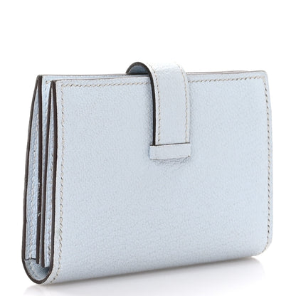 Hermes Chevre Mysore Bearn Card Holder Wallet Bleu Brume 3 of 10