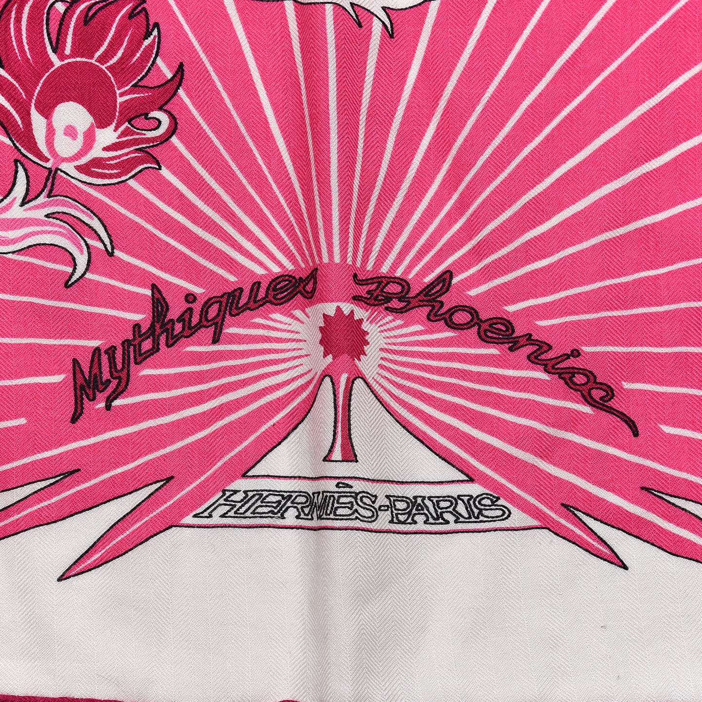 Cashmere Silk Mythiques Phoenix Coloriage Shawl 140 White Rose Black