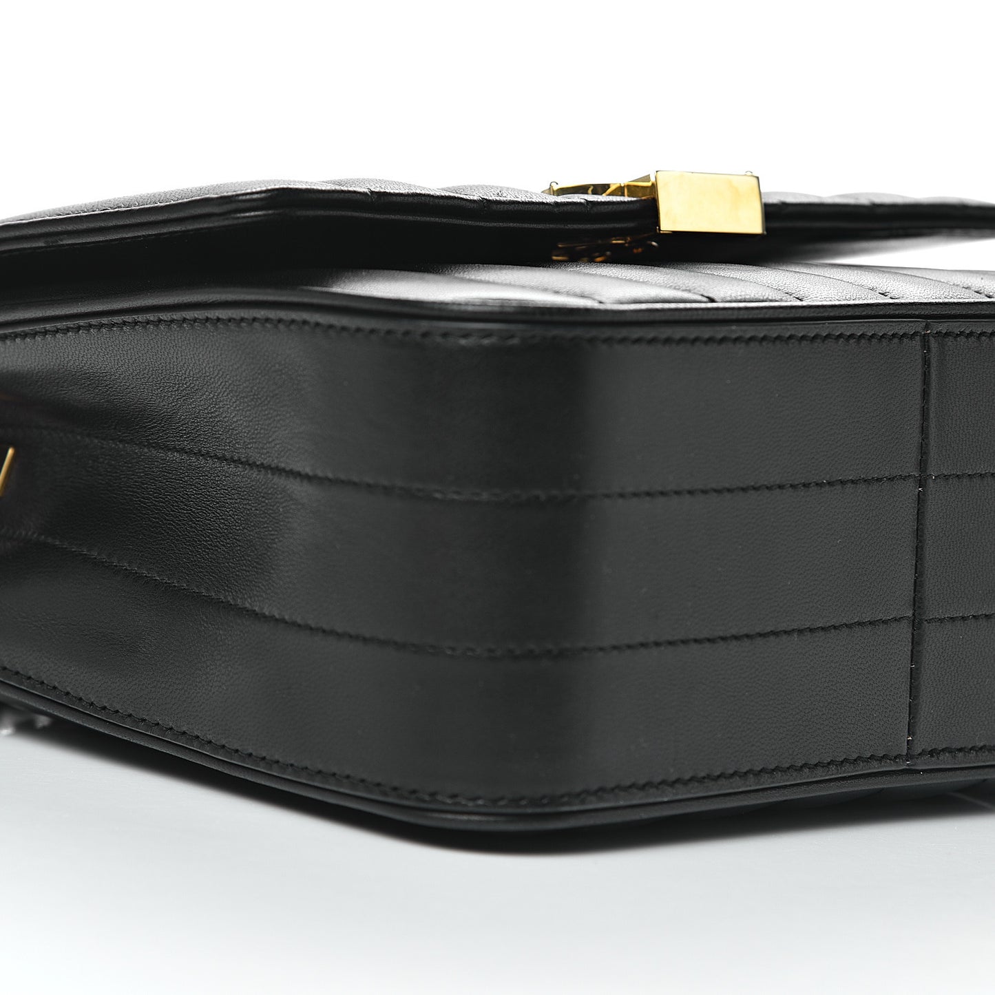 Lambskin Matelasse Monogram Medium Vicky Chain Bag Black