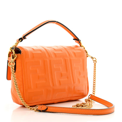 Fendi Nappa FF 1974 Embossed Mini Baguette Clementine 3 of 11