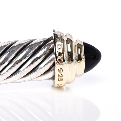 David Yurman Sterling Silver 14K Yellow Gold Black Onyx 5mm Cable Classics Petite Color Bracelet 4 of 4