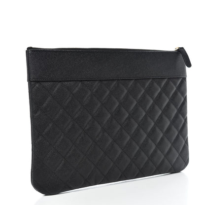 Chanel Caviar Quilted Medium Vintage Mademoiselle Cosmetic Case Black 3 of 10