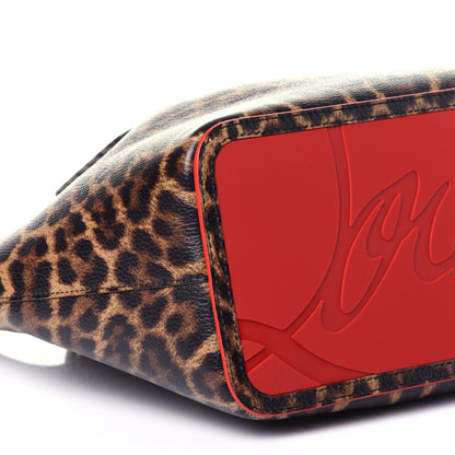 Christian Louboutin Calfskin Empire Leopard Print Spiked Large Cabarock Shopper Tote Brown 6 of 8
