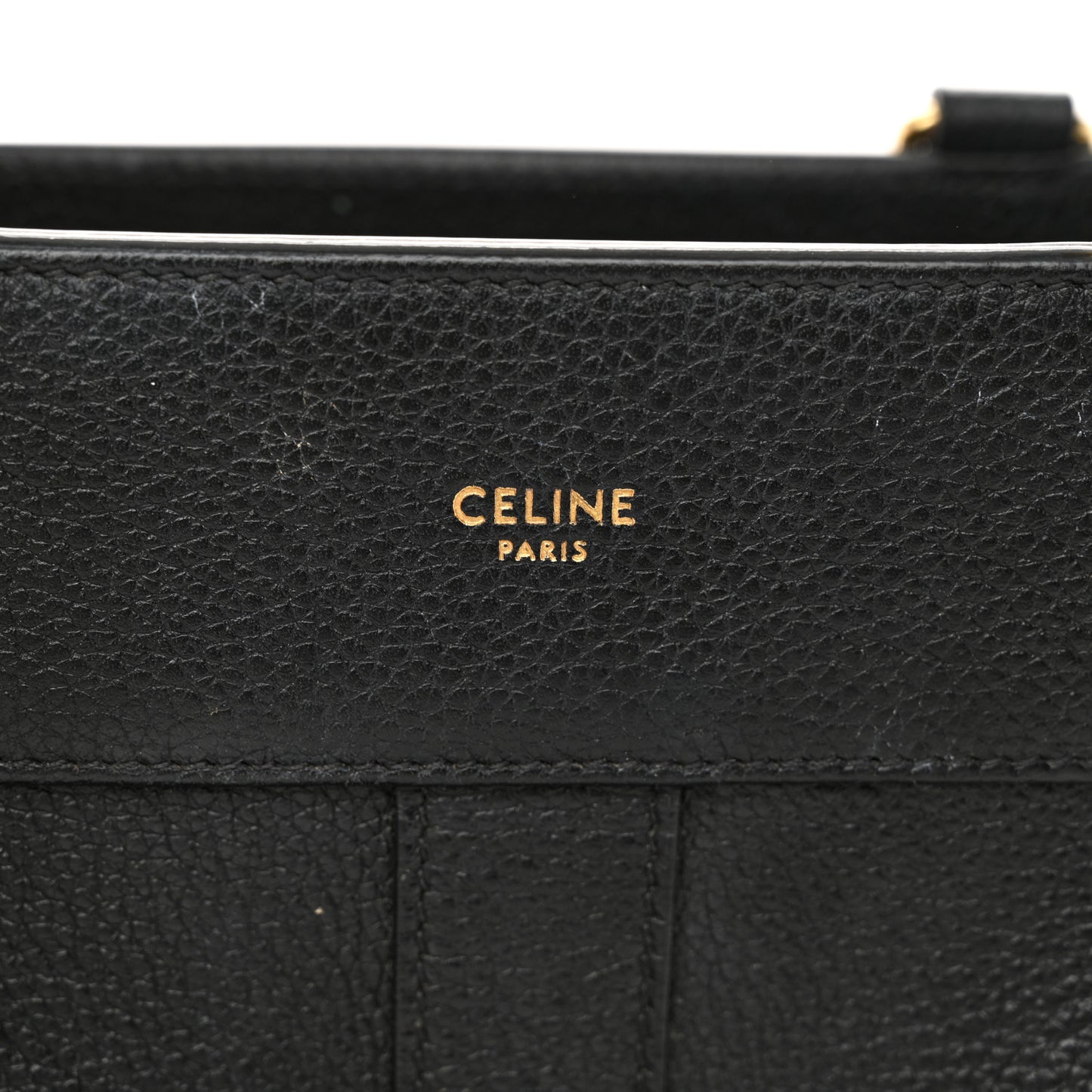 Grained Calfskin Small Cabas De France Black