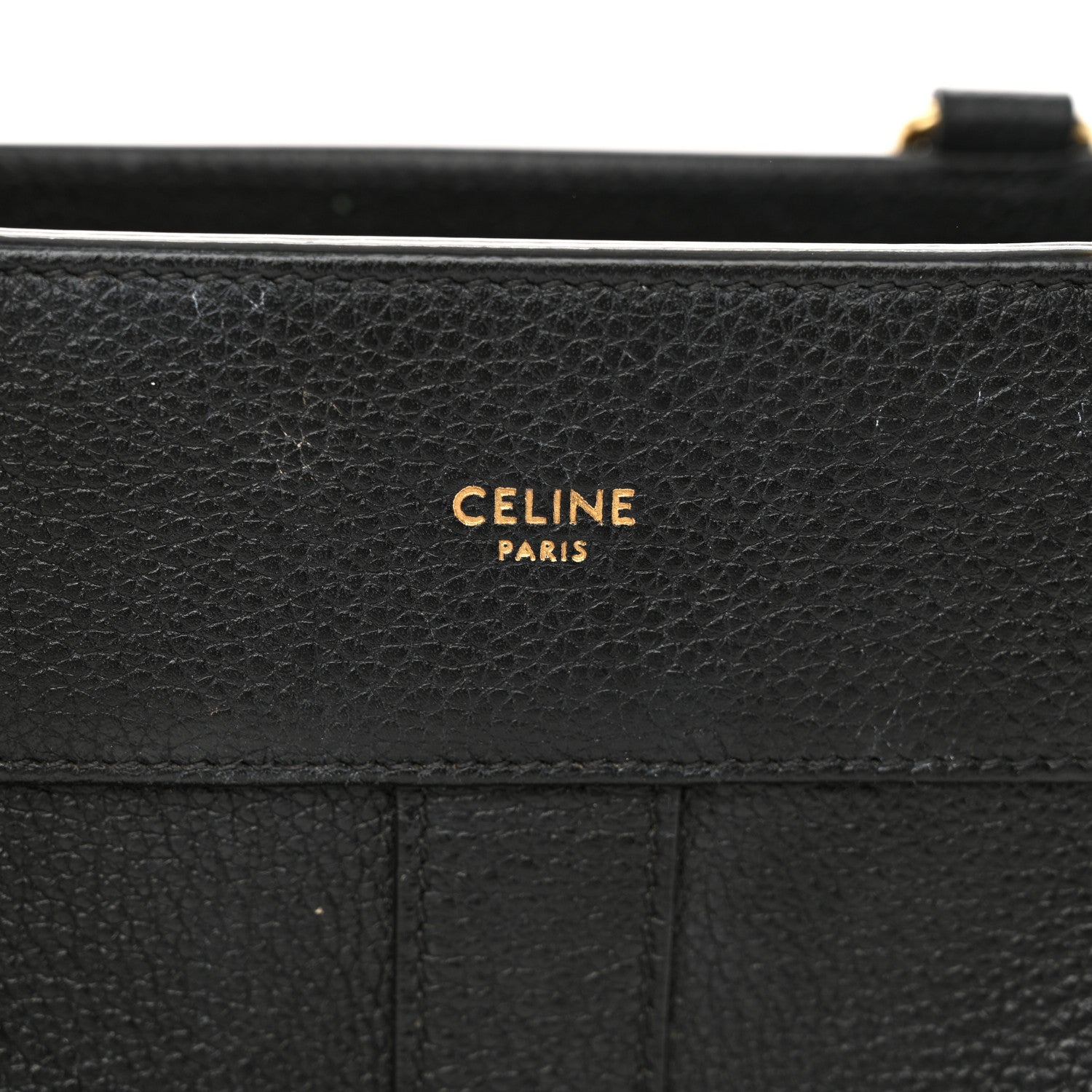 Celine Grained Calfskin Small Cabas De France Black 6 of 15