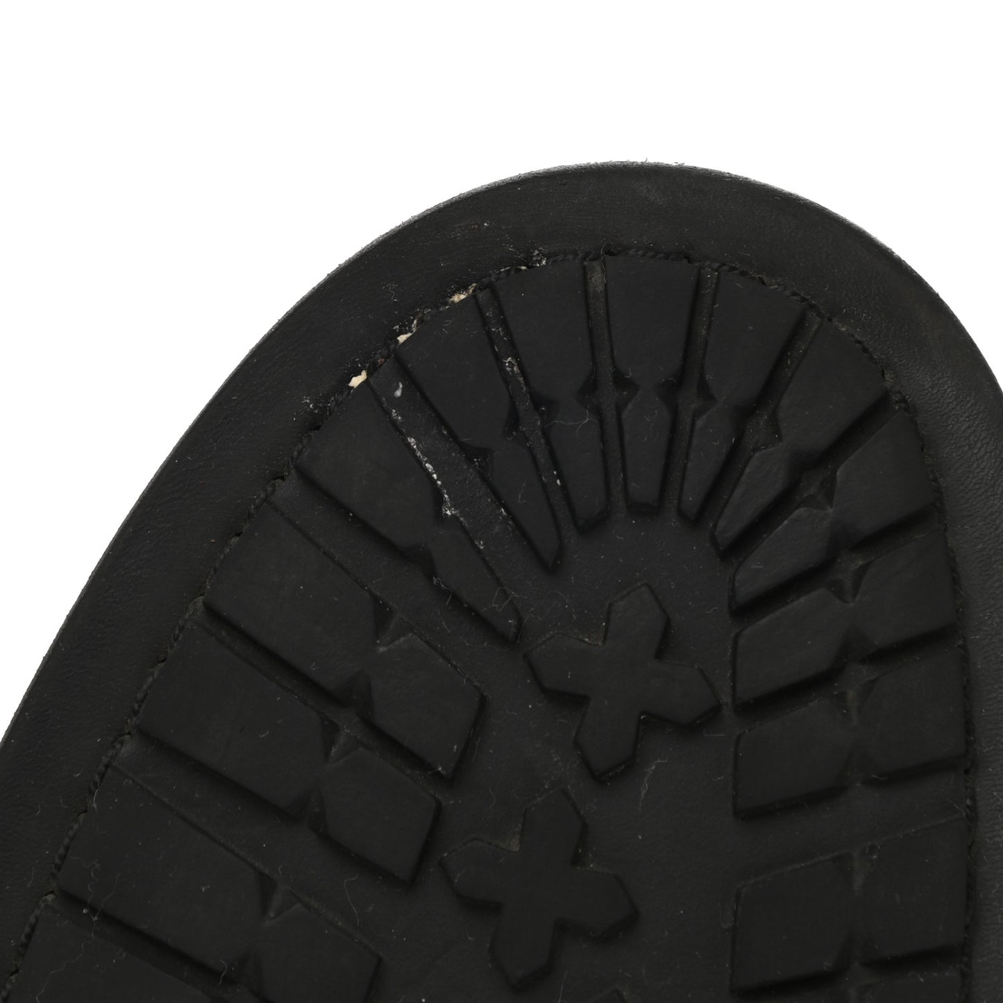 Calfskin Quilted Lace Up Combat Boots 36.5 Black