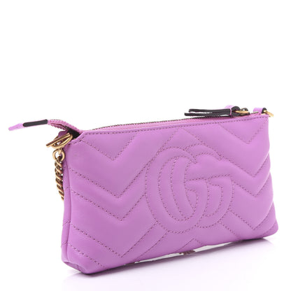 Gucci Calfskin Matelasse Mini GG Marmont Chain Bag Candy Mousse 2 of 9