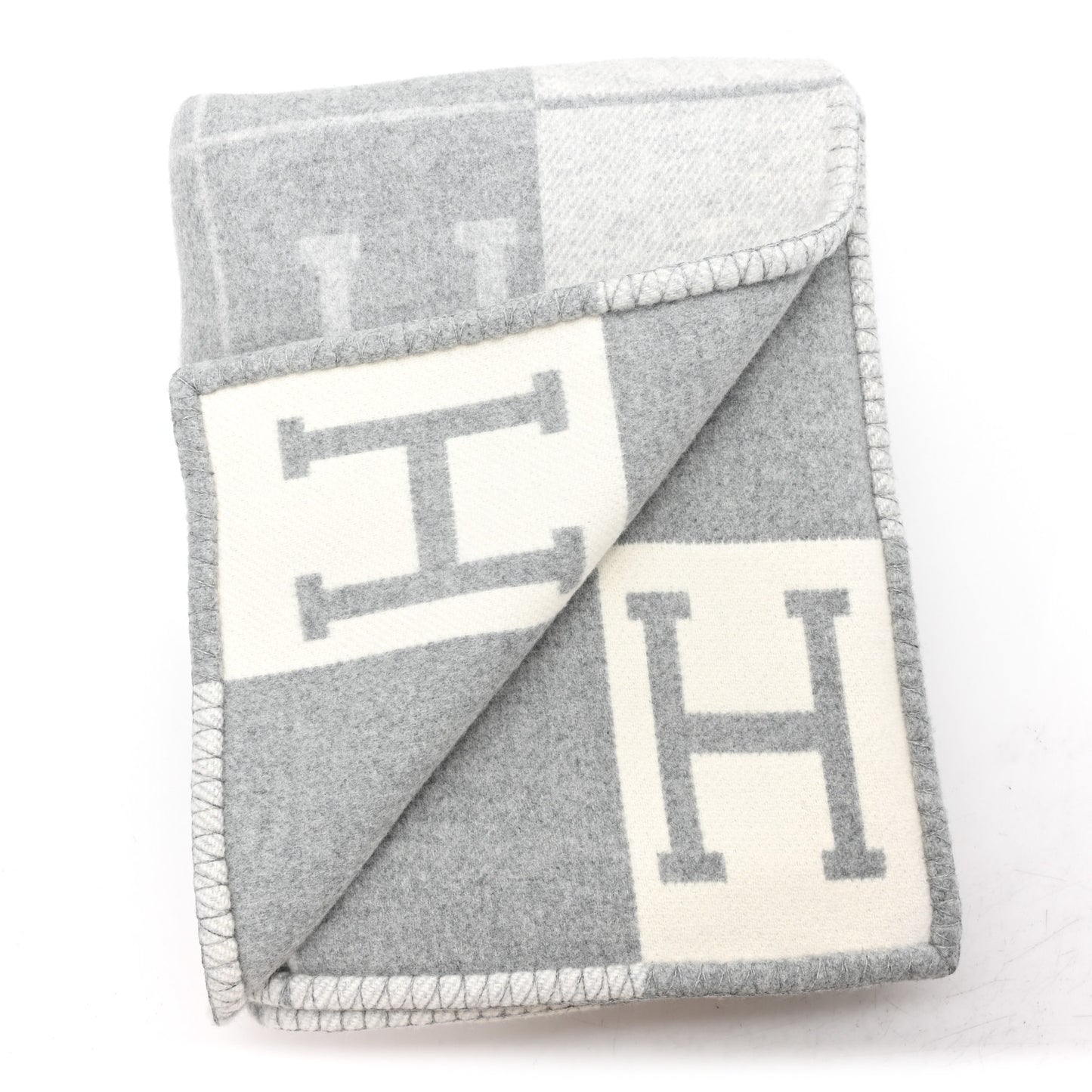 Wool Cashmere Avalon III Blanket Ecru Gris Clair