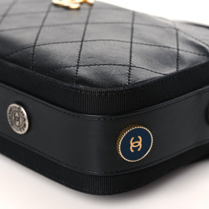 Chanel Calfskin Grosgrain Stitched Button Up Camera Case Black 10 of 10