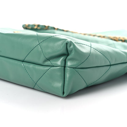 Chanel Shiny Calfskin Quilted Small Chanel 22 Green 10 of 10