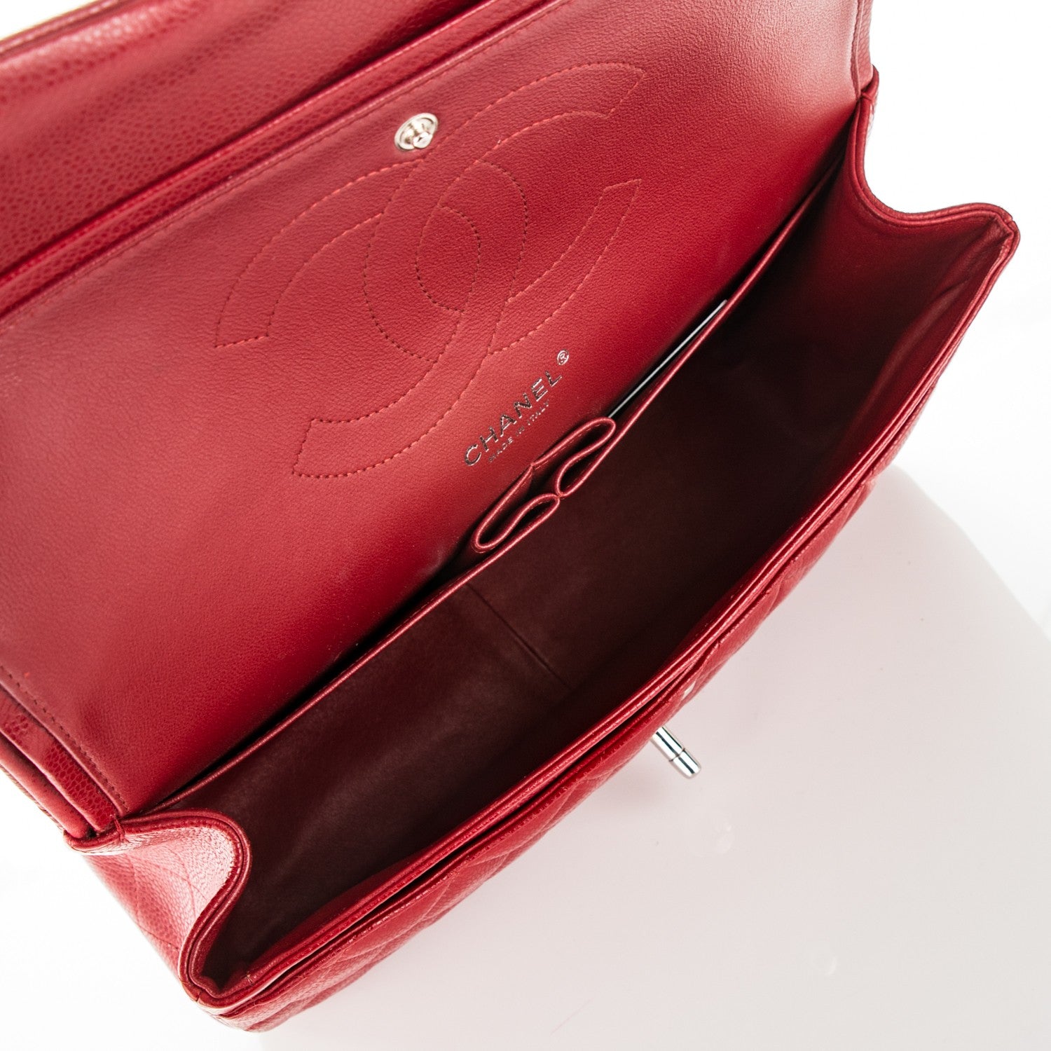 Chanel Caviar Quilted Jumbo Double Flap Red 5 of 8