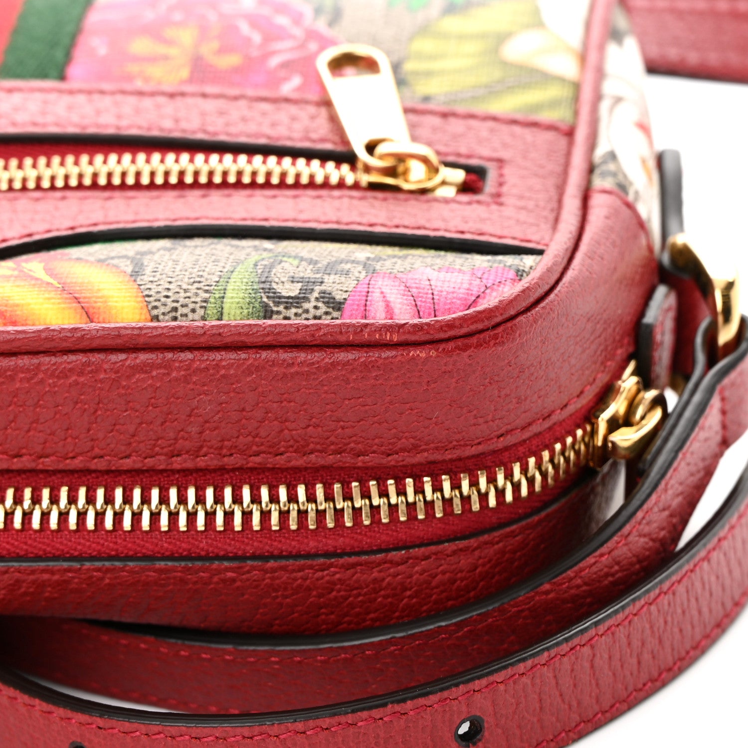 Gucci GG Supreme Monogram Flora Web Mini Ophidia Shoulder Bag Red 11 of 11
