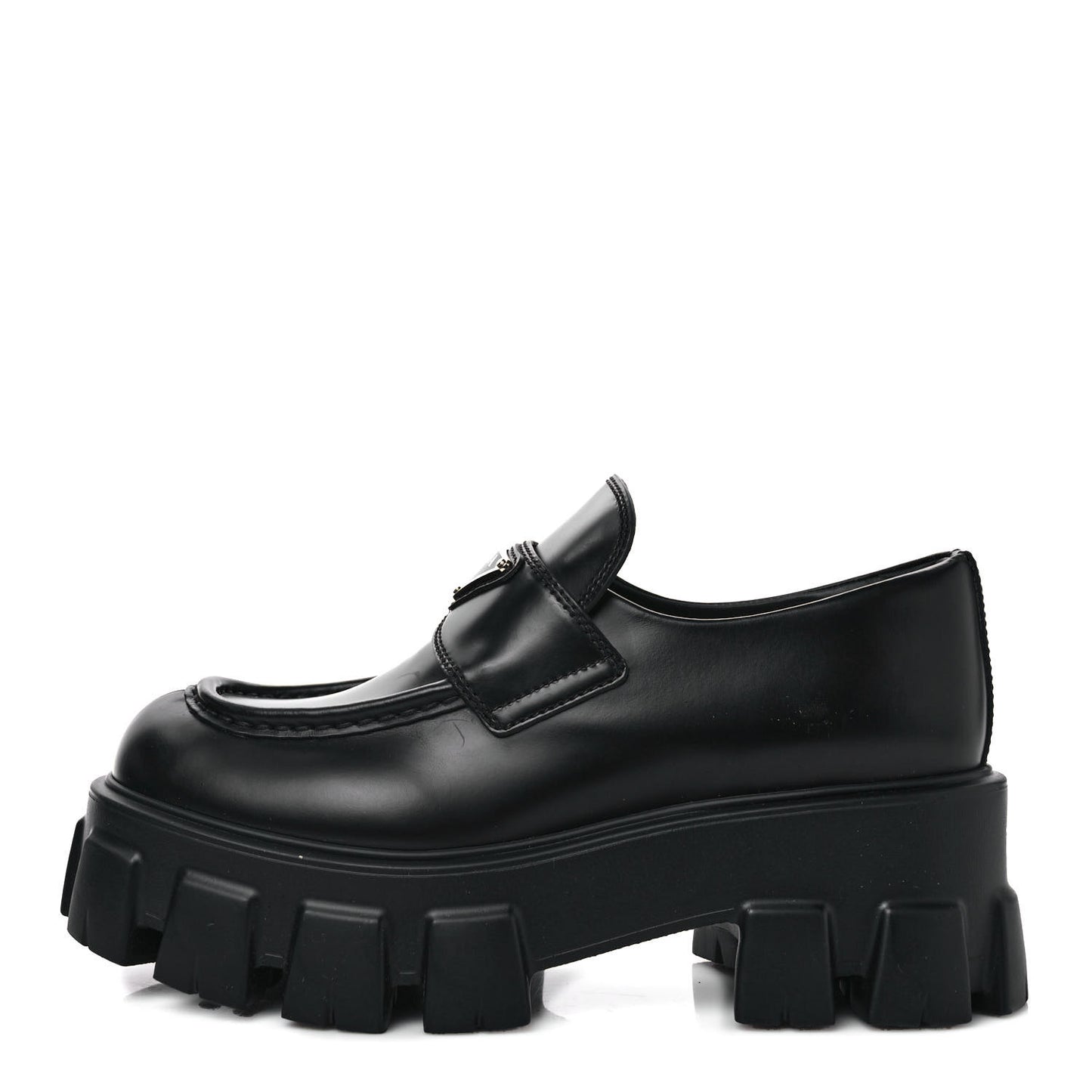 Spazzolato Rois Metal Triangle Logo Monolith 55mm Loafers 37 Black