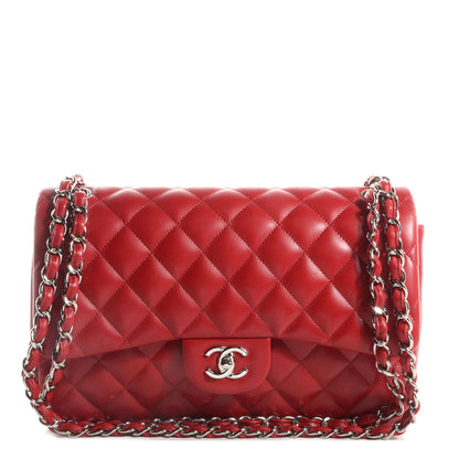 Chanel Lambskin Jumbo Double Flap Red 1 of 8